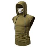 Tactics Style Men Sweatshirts & Hoodies Summer Fashion Hooded Turtleneck Sleeveless T-shirt