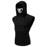 Tactics Style Men Sweatshirts & Hoodies Summer Fashion Hooded Turtleneck Sleeveless T-shirt