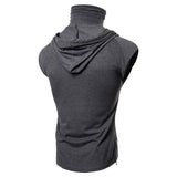 Tactics Style Men Sweatshirts & Hoodies Summer Fashion Hooded Turtleneck Sleeveless T-shirt