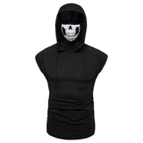 Tactics Style Men Sweatshirts & Hoodies Summer Fashion Hooded Turtleneck Sleeveless T-shirt