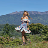 Beth Dutton Bohemian Dress Beach Vacation Style Large Swing Pleated Printed Dress