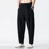 Linen Pants Straight Leg Pants Loose Men's plus Size Overweight Man Casual Pants Men