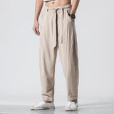 Linen Pants Straight Leg Pants Loose Men's plus Size Overweight Man Casual Pants Men