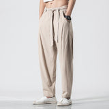 Linen Pants Straight Leg Pants Loose Men's plus Size Overweight Man Casual Pants Men