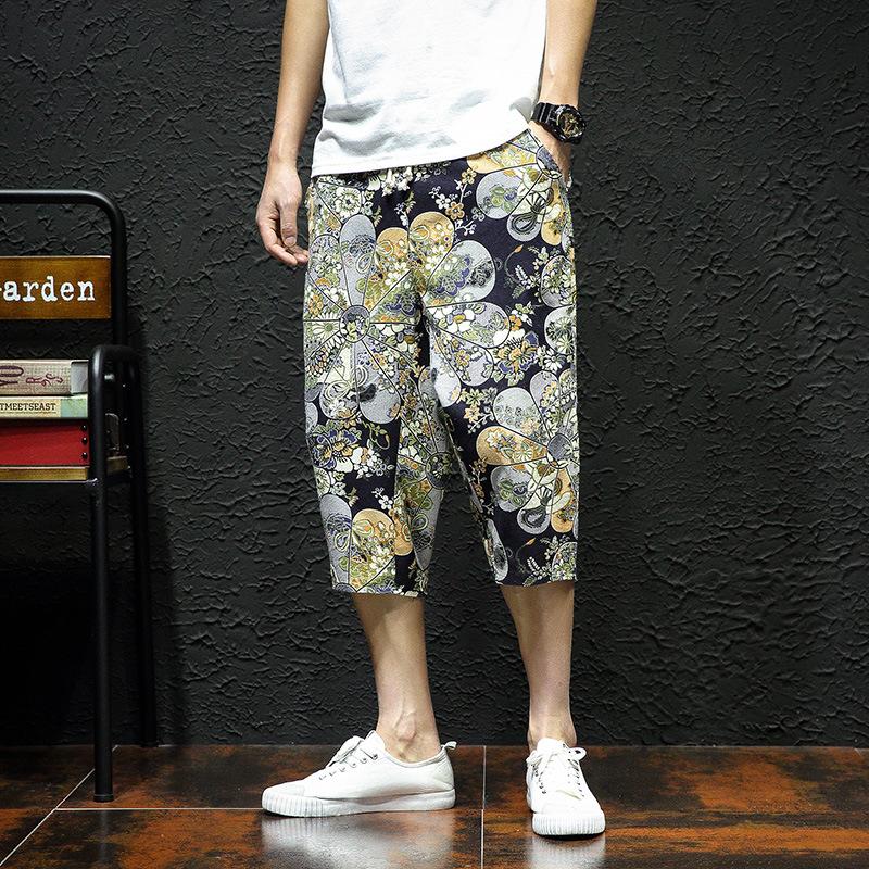 Linen Pants Straight Leg Pants Drawstring Lightweight Elastic Beach Pants Summer Cropped Pants plus Size Loose Casual Pants