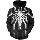 Men Spider Hoodie Venom Spider-Man Zipper Hooded Sweatshirt