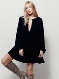 Women Dresses plus Size Sexy V-neck Lantern Sleeve Dress