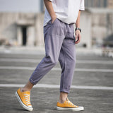 Linen Pants Straight Leg Pants Drawstring Lightweight Elastic Beach Pants Large Size Casual Pants Men's Loose