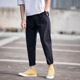 Linen Pants Straight Leg Pants Drawstring Lightweight Elastic Beach Pants Large Size Casual Pants Men's Loose
