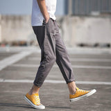 Linen Pants Straight Leg Pants Drawstring Lightweight Elastic Beach Pants Large Size Casual Pants Men's Loose