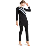 Burkini Muslim Swimwear Plus Size Color Matching Conservative Swimwear Three-Piece Set