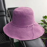 Straw Hat Extra Fine Raffia Hat Women 'S Hand-Woven Fisherman Basin Hat