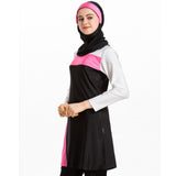 Burkini Muslim Swimwear Plus Size Color Matching Three-Piece Set Conservative Beachwear Women