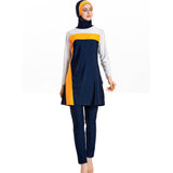 Burkini Muslim Swimwear Plus Size Color Matching Three-Piece Set Conservative Beachwear Women