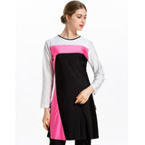 Burkini Muslim Swimwear Plus Size Color Matching Three-Piece Set Conservative Beachwear Women