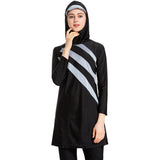 Burkini Muslim Swimwear Plus Size Color Matching Conservative Swimwear Three-Piece Set