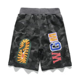 Shark Print Shorts Trendy Brand Camouflage Teeth Printed Men's Cotton Shorts