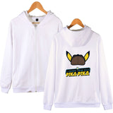 Men and Women Pokemon Pikachu Coat Zipper Hooded Sweater