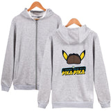 Men and Women Pokemon Pikachu Coat Zipper Hooded Sweater