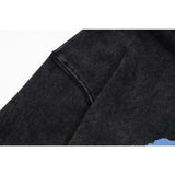 Present Hoodie Wizard Portrait Printing Vintage Distressed Hooded Sweater