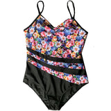 Women Plus Size Swimming One-Pieces Swimsuit Printed Stitching Bikini