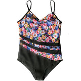 Women Plus Size Swimming One-Pieces Swimsuit Printed Stitching Bikini