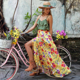 Beth Dutton Bohemian Dress Summer Spring Midi Dresses Vacation Style Two-Piece Large Pleated Printed Dress