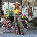 Beth Dutton Bohemian Dress Summer Spring Midi Dresses Vacation Style Two-Piece Large Pleated Printed Dress