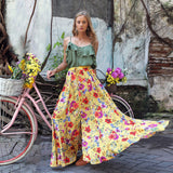 Beth Dutton Bohemian Dress Summer Spring Midi Dresses Vacation Style Two-Piece Large Pleated Printed Dress