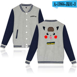 Men and Women Pokemon Pikachu Coat Baseball Uniform Jacket