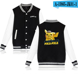 Men and Women Pokemon Pikachu Coat Baseball Uniform Jacket