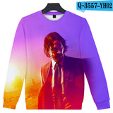 John Wick Keanu Hoodie John Wick 3D Printed round Neck Long Sleeve Sweater