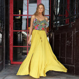 Beth Dutton Bohemian Dress Summer Spring Midi Dresses Vacation Style Two-Piece Large Pleated Printed Dress