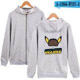 Men and Women Pokemon Pikachu Coat Zipper Hooded Sweater
