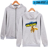 Men and Women Pokemon Pikachu Coat Zipper Hooded Sweater