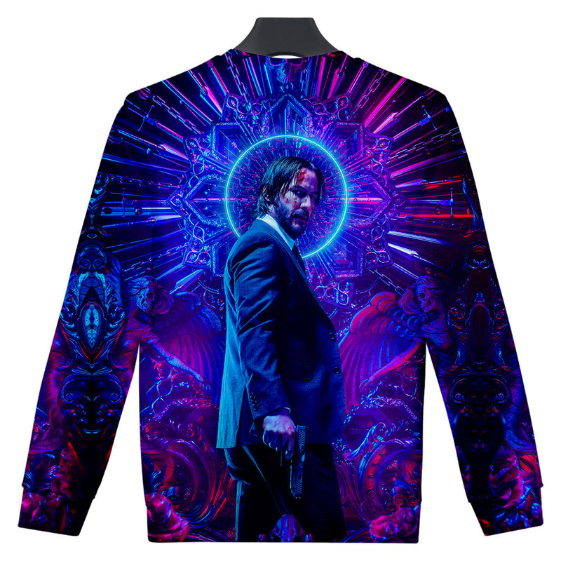 John Wick Keanu Hoodie John Wick 3D Printed round Neck Long Sleeve Sweater
