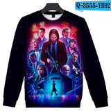 John Wick Keanu Hoodie John Wick 3D Printed round Neck Long Sleeve Sweater