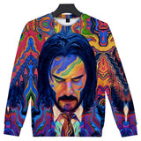 John Wick Keanu Hoodie John Wick 3D Printed round Neck Long Sleeve Sweater