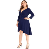 Women Plus Size Dresses Fashion V-neck Smocked Sexy Dress for Women