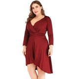 Women Plus Size Dresses Fashion V-neck Smocked Sexy Dress for Women