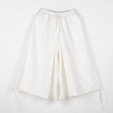 Linen Pants Straight Leg Pants Drawstring Lightweight Elastic Beach Pants Casual Pants Linen Men's Clothing