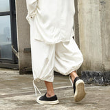Linen Pants Straight Leg Pants Drawstring Lightweight Elastic Beach Pants Casual Pants Linen Men's Clothing