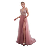 Semi Formal Dresses for Wedding Women's Clothing Split Sexy V-neck Exposed Formal Dress