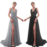 Semi Formal Dresses for Wedding Women's Clothing Split Sexy V-neck Exposed Formal Dress