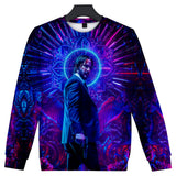 John Wick Keanu Hoodie John Wick 3D Printed round Neck Long Sleeve Sweater