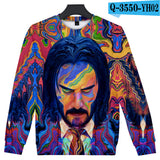 John Wick Keanu Hoodie John Wick 3D Printed round Neck Long Sleeve Sweater