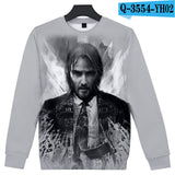 John Wick Keanu Hoodie John Wick 3D Printed round Neck Long Sleeve Sweater