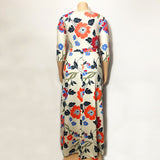 Women Plus Size Maxi Dresses Flower Printed V-neck Tight Maxi Dress Summer