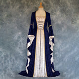 Vintage Empire Waist Dress Vintage Medieval Long Women's Dress with Bell Sleeves