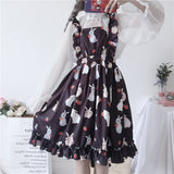 Gothic Lolita Harajuku Style Clothing JSK Cute Sweet Soft Girl Dress Polka Dot Chiffon